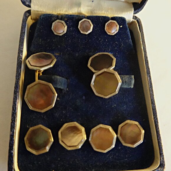 Vintage Art Deco Gold Filled Cufflinks, Studs
